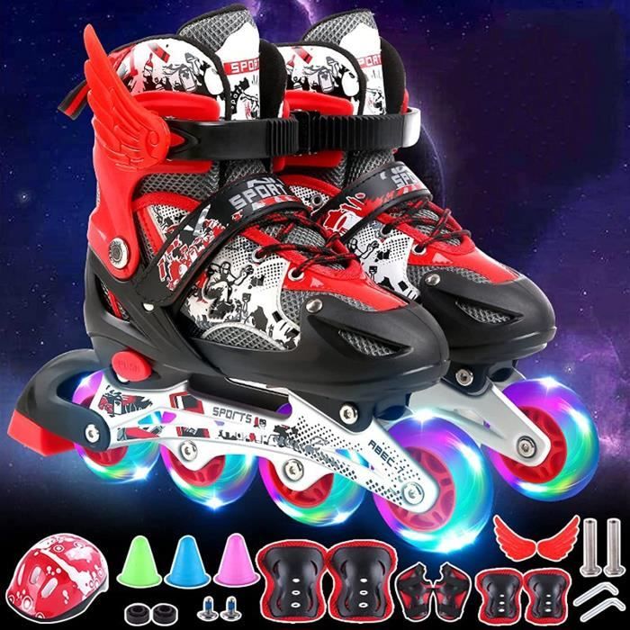 Rollers En Ligne Meteor Taille Réglable - Pour Enfants, Adolescents Et Adultes, Freinage Sécurisé