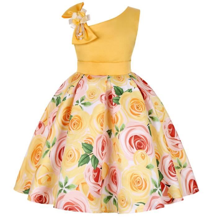 Robe à Capuche Carter's Pour Fille - Taille 6 - Jaune Rayée Bord Rose - Occasion Très Bon état