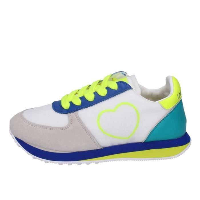 LOVE MOSCHINO Basket Sneakers Sport Running Femme Blanc Textile BF672