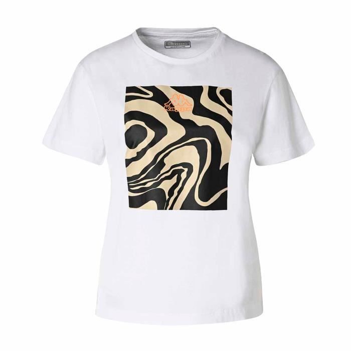 T shirt Epica Sportswear pour Femme KAPPA Blanc Manches courtes Multisport 100 coton