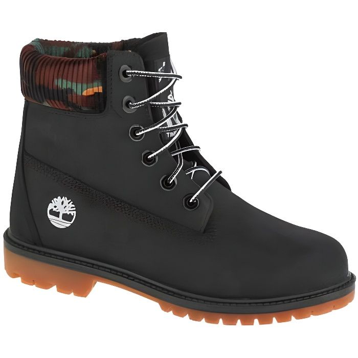 Bottines femme - TIMBERLAND - Heritage 6 - Cuir Better Leather - Tissu ReBOTL - Noir