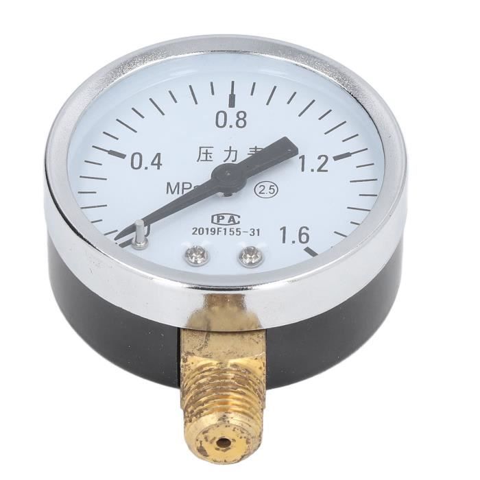 Manomètre Eau UHARBOUR 0-6 Bar - Raccord Laiton 1/4" BSP - Pour Air Comprimé Et Eau - Cadran 2 Pouces