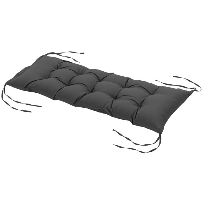 Coussin de banc - Outsunny - banquette jardin 100x40 cm rembourrage épais doux confort - tissu - gris foncé