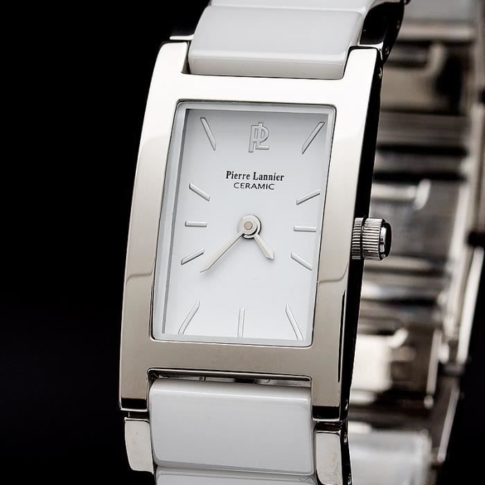 Montre femme 055L900 c ramique blanche et Argent e Pierre