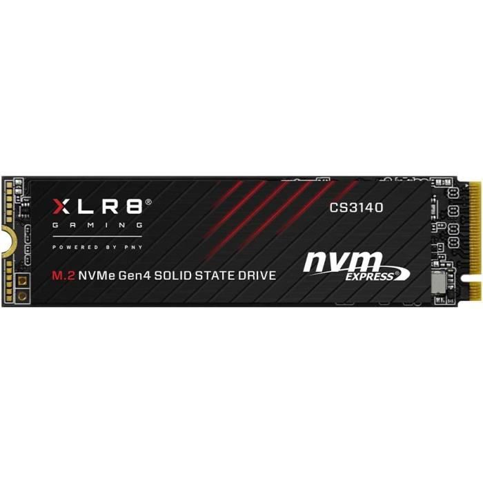 PNY XLR8 CS3140 M.2 NVMe Gen4 X4 SSD Interne 2 To, Vitesse De Lecture Jusqu'à 7500 Mo/s, Vitesse D'écriture Jusqu'à 6850 Mo/s