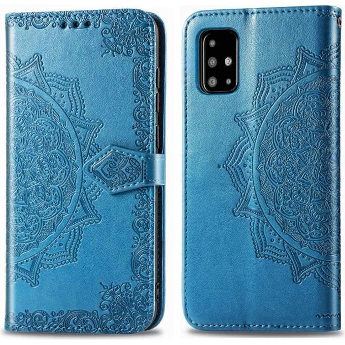 TOSDA041896 Bleu Tosim Coque Galaxy A51 Portefeuille /Étui en Cuir Synth/étique Fonction Stand Case Housse Folio /à Rabat Compatible avec Samsung Galaxy A51