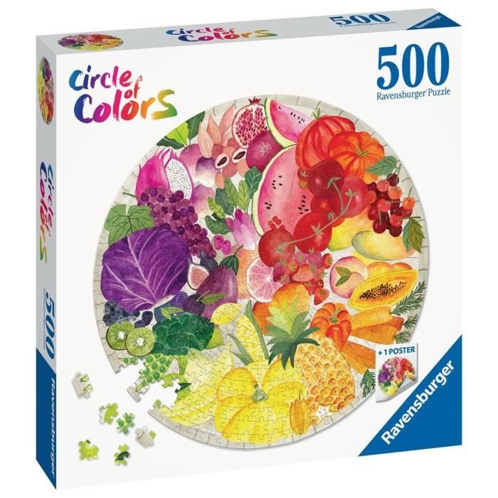 Puzzle Rond 500 pièces : Circle Of Colors : Fruits Et Légumes Ravensburger France - vue 2