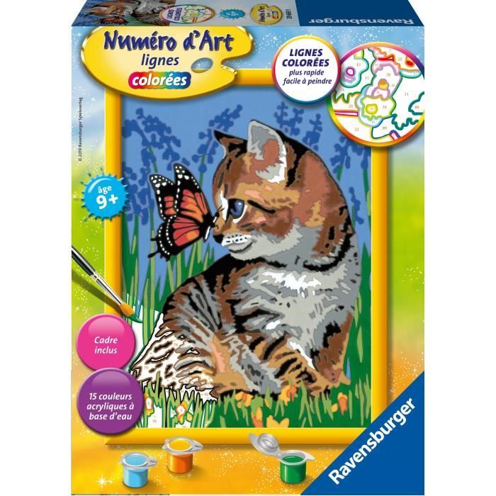 Numero D Art Moyen Chat Et Son Compagnon Le Papillon Cdiscount Jeux Jouets