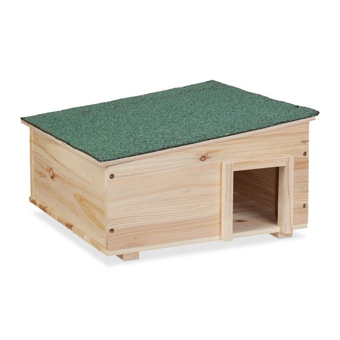 Comparer les prix de Relaxdays Abri pour hérisson, bois, avec fond, 2 parties, maisonnette, pour jardin, HxLxP:  21,5 x 40 x 40 cm, nature