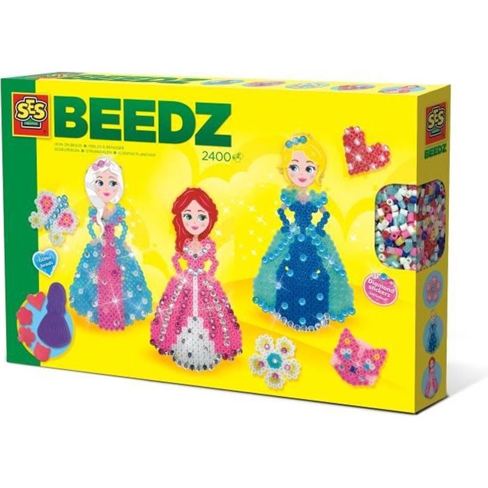 Kit Perles à Repasser Licorne - 1800 Perles Colorées + Plaque Forme Licorne + Stickers Pailletés | Pour Enfants Dès 5 Ans, Activité Créative