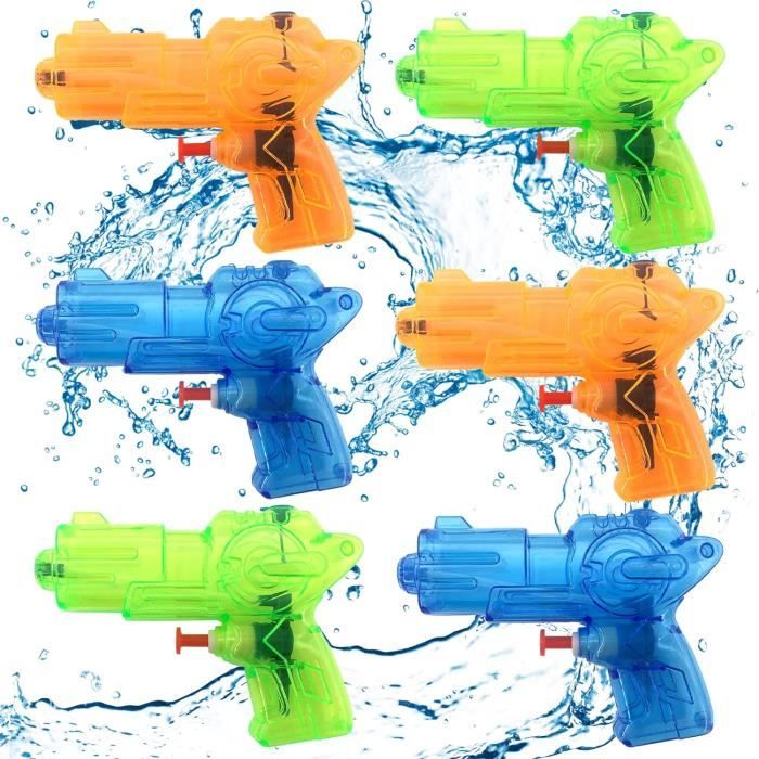 Lots Joy 12 Pistolets à Eau Mini – Transparents – Jeu Extérieur Été – Piscine Plage Jardin – Cadeaux Enfants
