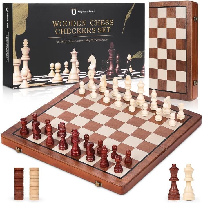 OkidSTEM Magnétique Jeu D'échecs Avec Echiquier De Voyage Et 2 Reines