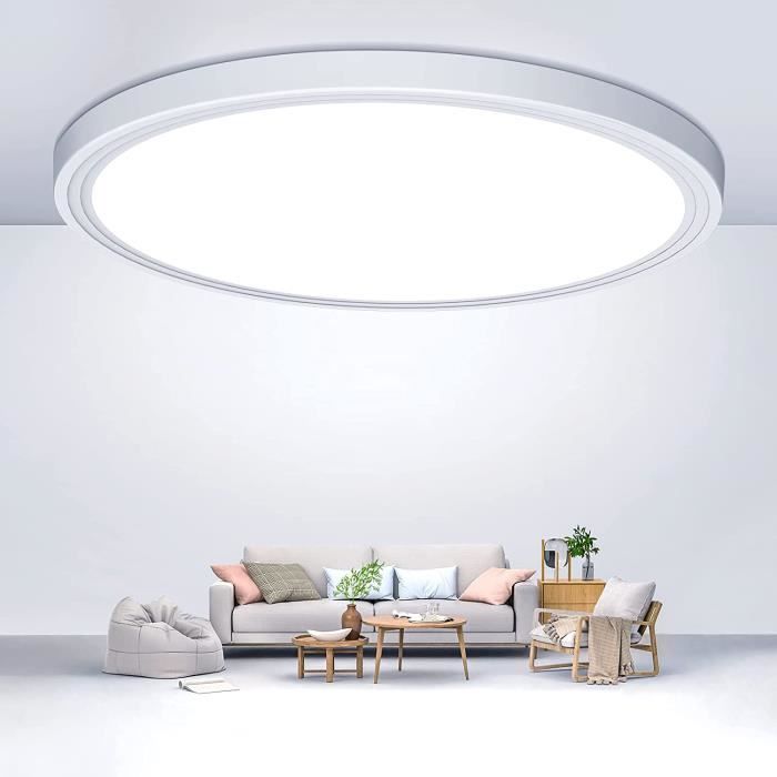 Plafonnier Led Albrillo 18w - Blanc Chaud 4000K - Éclairage Détecteur De Mouvement Pour Salon/Cuisine Lampe Plat Plafond