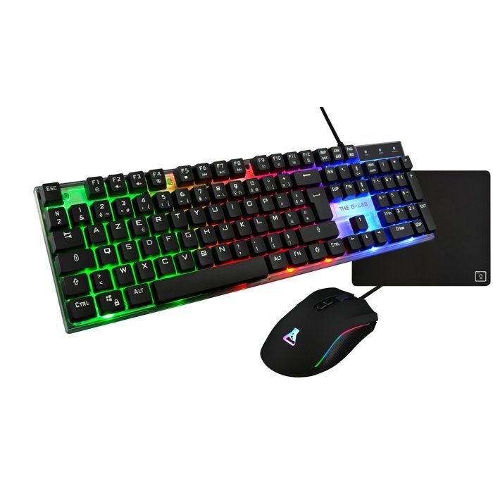 Pack Gaming The G-Lab Combo Neon – Clavier Membrane Full Size, Rétroéclairé RGB - vue 2
