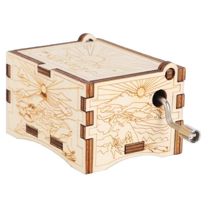 Boîte à Musique Mécanique En Bois à Manivelle - Joyeux Noël - Boite à