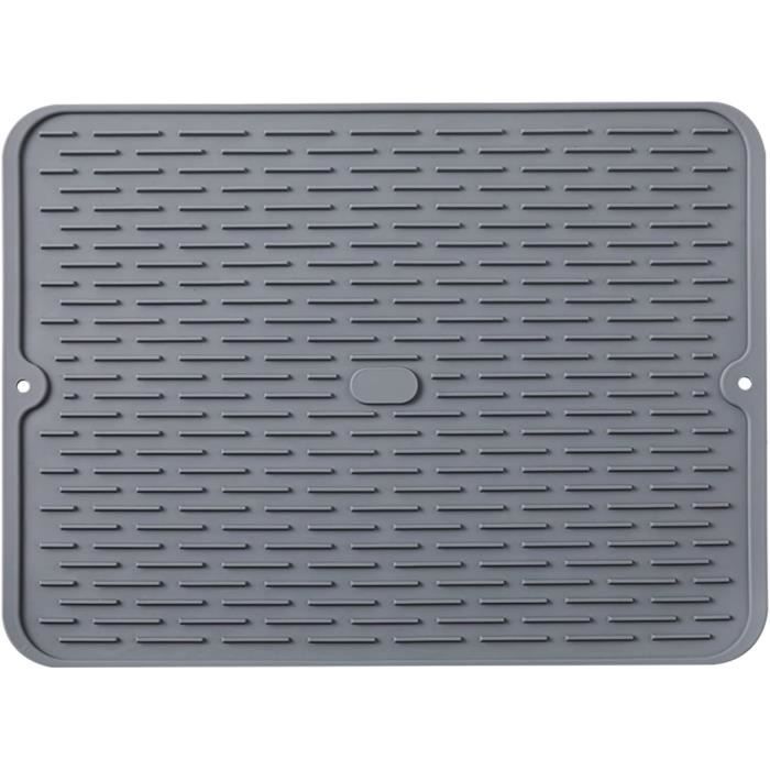 Tapis de Comptoir en Silicone, Chaleur Plat Séchage égouttoir Pad Antidérapant de Grande Taille pour la Cuisine avec un Entretien Facile au Lave-vaisselle de Multiples