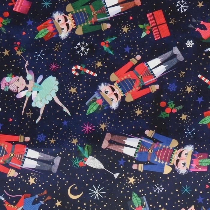 Rouleau De Papier Cadeau Noël Pour Enfants 70 Cm X 2 M, Bleu Foncé