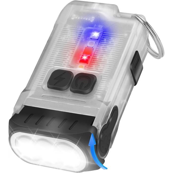 Mini lampe de poche porte-clés à LED, lampe d'inspection étanche, mini lampe de poche rechargeable par USB, noire | Leroy Merlin