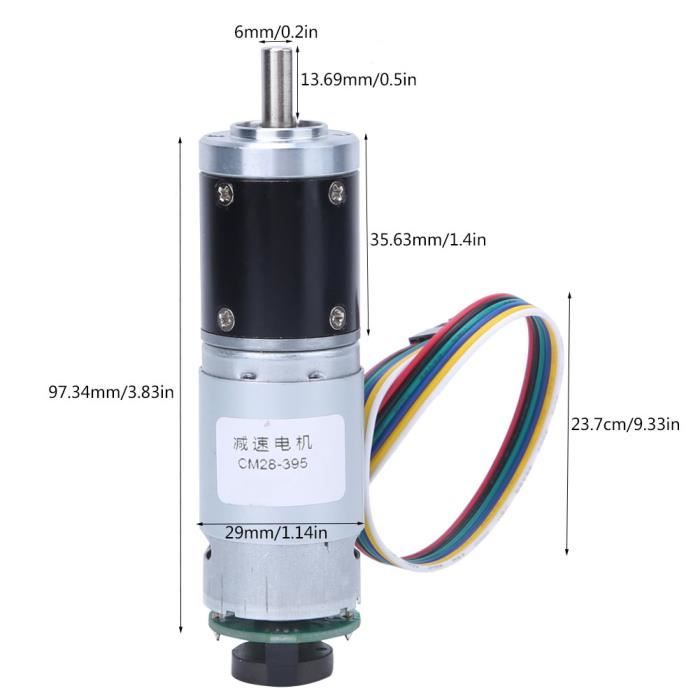Encodeur Dc VBESTLIFE Moteur à engrenages avec encodeur DC Gear Motor, 12V 37W ...