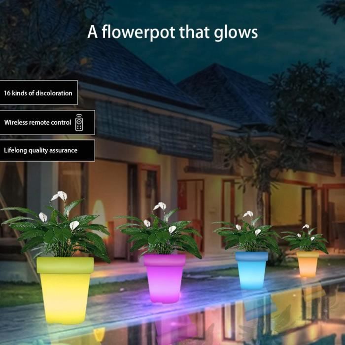 Pot de fleurs lumineux LED étanche pour jardin piscine - VGEBY