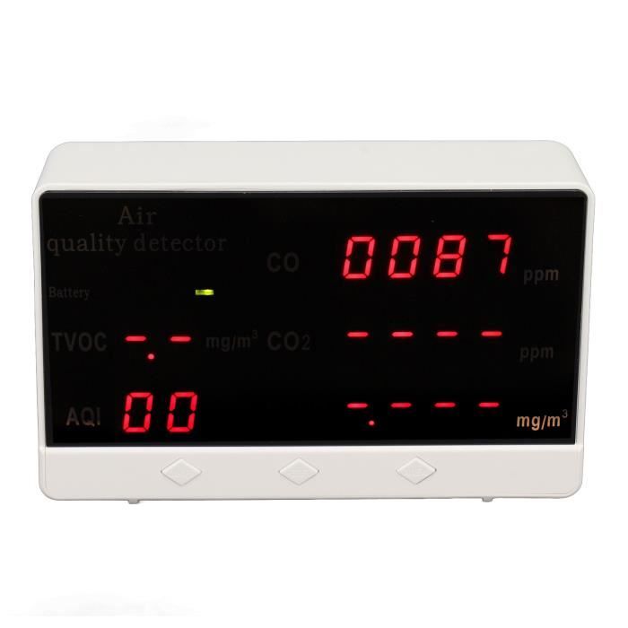 Moniteur de qualité de l'air 5 en 1: C02, COV, HCHO, dT, rH