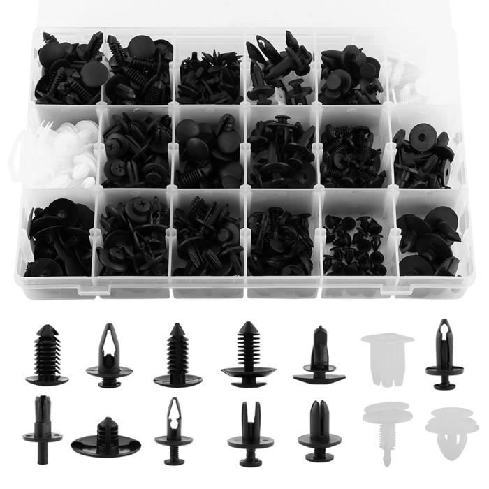 240 Clips De Fixation Auto - Kit Universel Pour Portes, Pare-chocs, Boucliers - Avec Boîte De Rangement Et Pince De Retrait