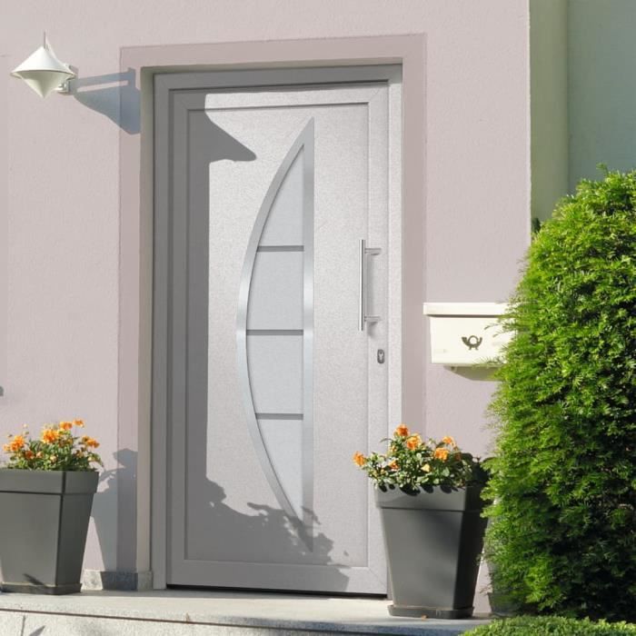 Vidaxl Porte d'entrée 98x208 cm Blanc - vue 3
