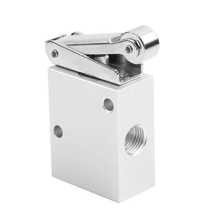 Vanne Pneumatique DunMuan 1/8" - 2 Positions 3 Voies, Bouton Plat Rouge Pour Systèmes Pneumatiques