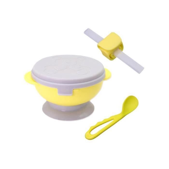 Lot De 4 Bols à Purée Pour Bébé Avec Ventouse - Acier Inoxydable, Couverts Inclus, Sans BPA