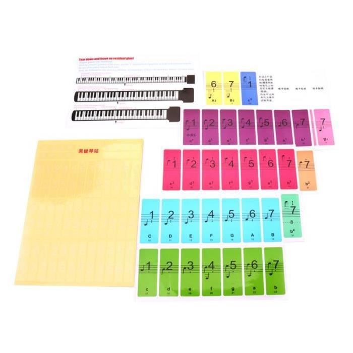 Étiquettes Autocollantes Silicone Pour Piano 88 Touches - Guide Notes Amovible Et Réutilisable | Aide Débutants, Protège Clavier