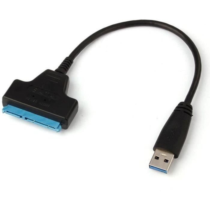 Câble adaptateur USB 3.0 vers SATA 22 broches 2,5" pour disque dur SSD