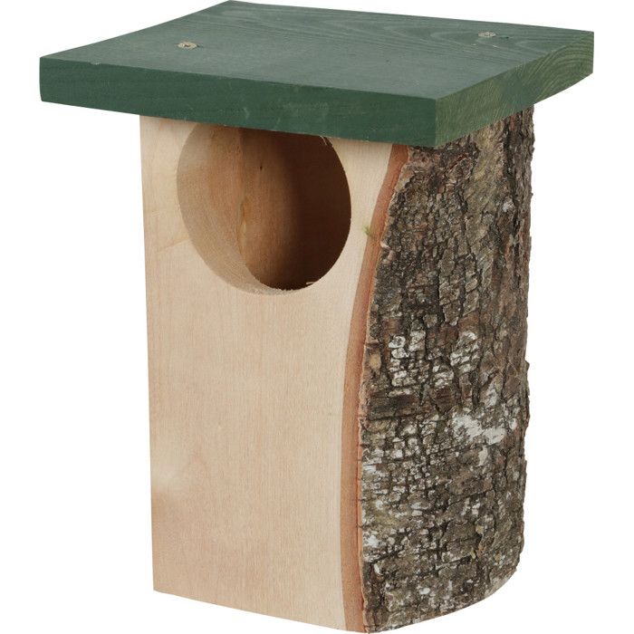 Nichoir en bois massif entrée ø 8 cm environ pour oiseaux rouge gorge - zolux
