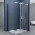 Paroi de douche avec porte coulissante 90x120 Sogood Ravenna18k cabine de douche rectangulaire en verre de sécurité transparent-1