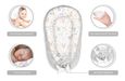 Réducteur Lit Bébé 90x50 cm - Matelas Cocoon Cale Bebe pour Lit Baby Nest Coton avec Minky Gris avec Coton Gris-blanc-1