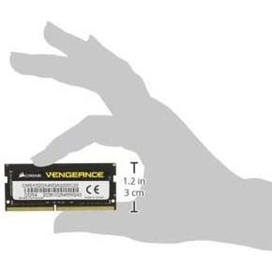 Corsair Vengeance SODIMM 32Go (2x16Go) DDR4 3200MHz C22 Mémoire pour  Ordinateur Portable/Notebook - Noir