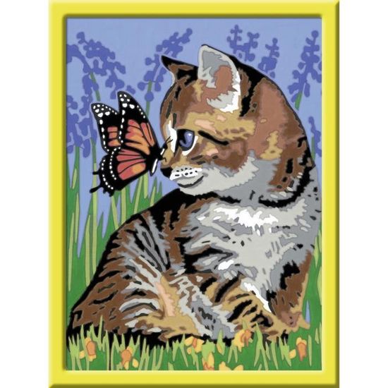 Numero D Art Ravensburger Chat Et Son Compagnon Le Papillon Moyen Format Achat Vente Jeu De Peinture Cdiscount