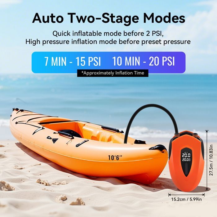 Pompe électrique Pour SUP Le Dauphin 20PSI – Gonfleur Rapide Auto Pour Paddle Board