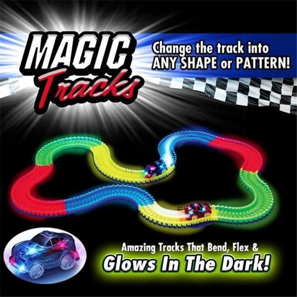 Magic Tracks Bend Flex et Glow Racetrack avec 11 Feet 165 Piece