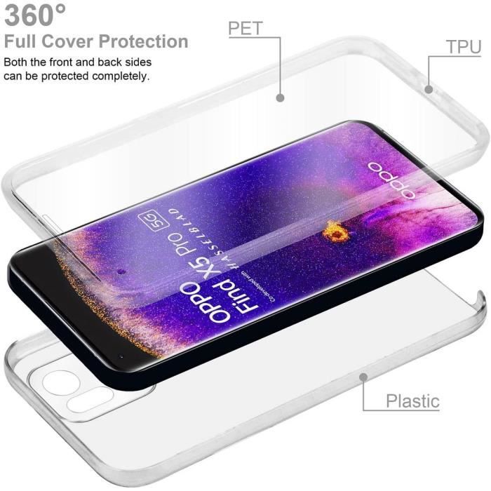 YXINDAFU Coque Oppo Find X5 Pro 5G,360 Degres Full Body