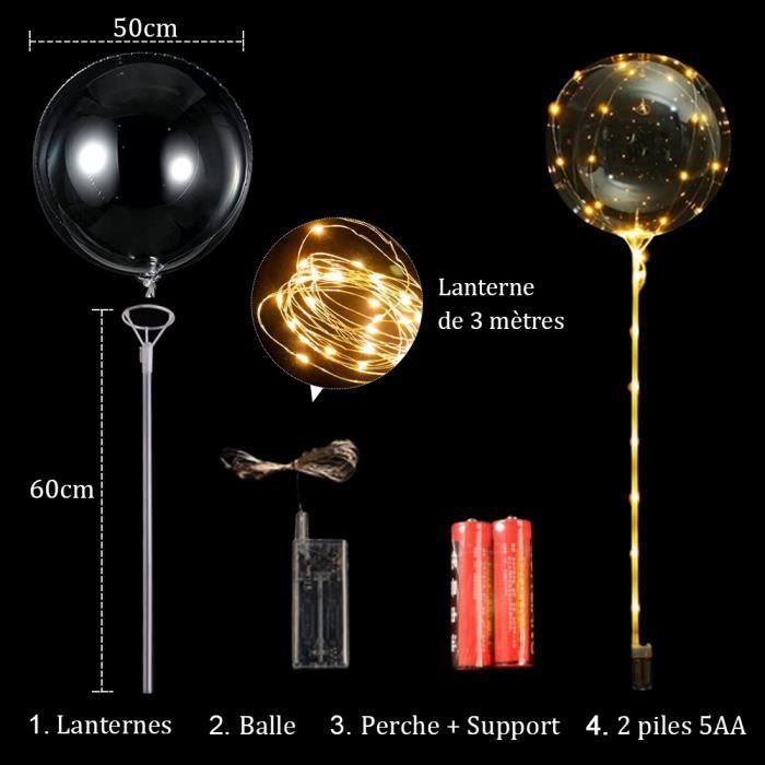 3 ballons transparents à remplir 50 x 5 cm - Achat & prix