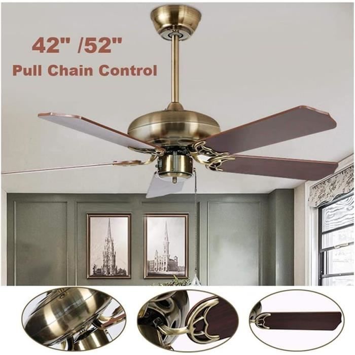 Ventilateur De Plafond Silencieux Ventilateur En Fer Forgé Européen Fan ...