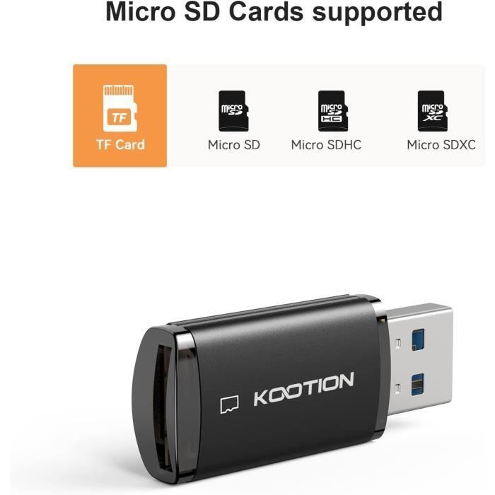 Clé USB en aluminium avec fente pour carte Tf Adaptateur USB Mini carte Micro  SD haute vitesse