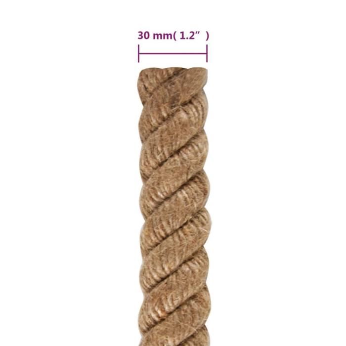 Corde en corde de jute Creative Deco - 10 m, 30 mm d'épaisseur