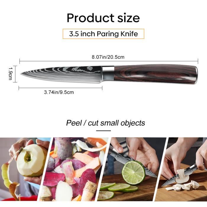 Couteaux à Fruits et à Légumes Couteau Paring Couteau à Fruits Couteau de  Cuisine Acier Inoxydable - Cdiscount Maison