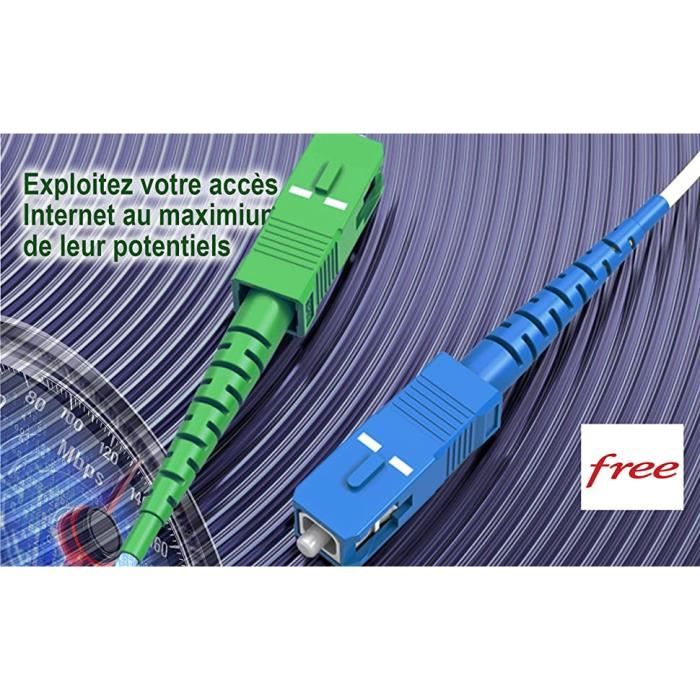 ESSENTIEL B Câble fibre optique Fibre optique Free 5M pas cher 