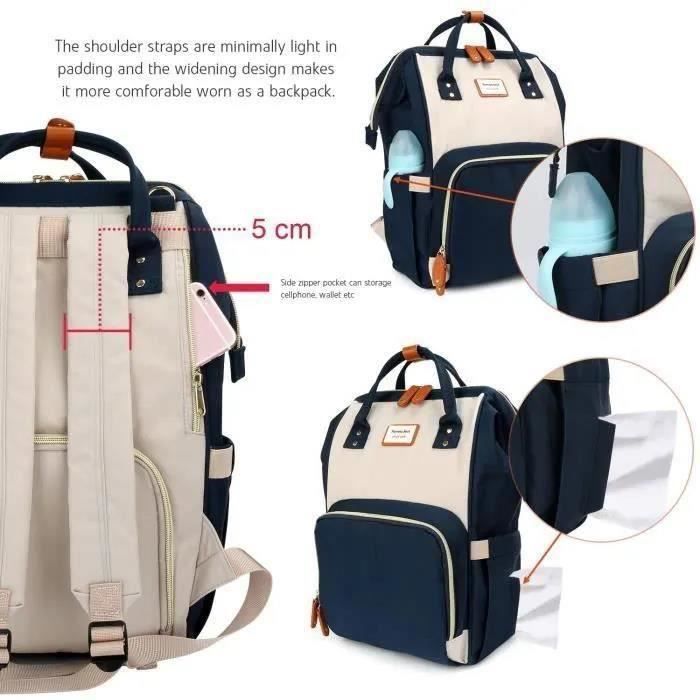 Pomelo Best Sac a Dos a Langer Oxford Tissu Impermeable Grande capacite avec matelas a langer 2 poches isothermes pour