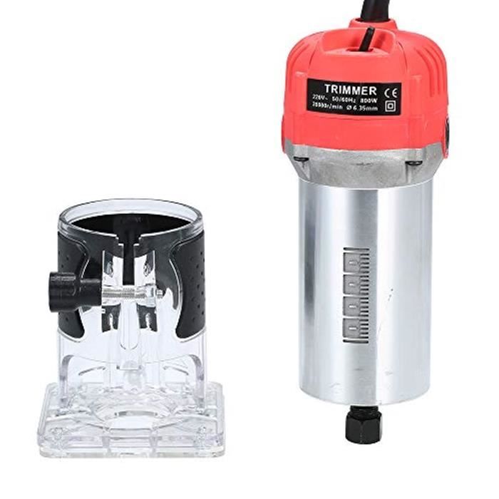 Affleureuse Defonceuse 220V 800W Trimmer Routeur electrique 30000r min de Paume pour le Travail du Bois avec Transparent Guide de Cdiscount Bricolage