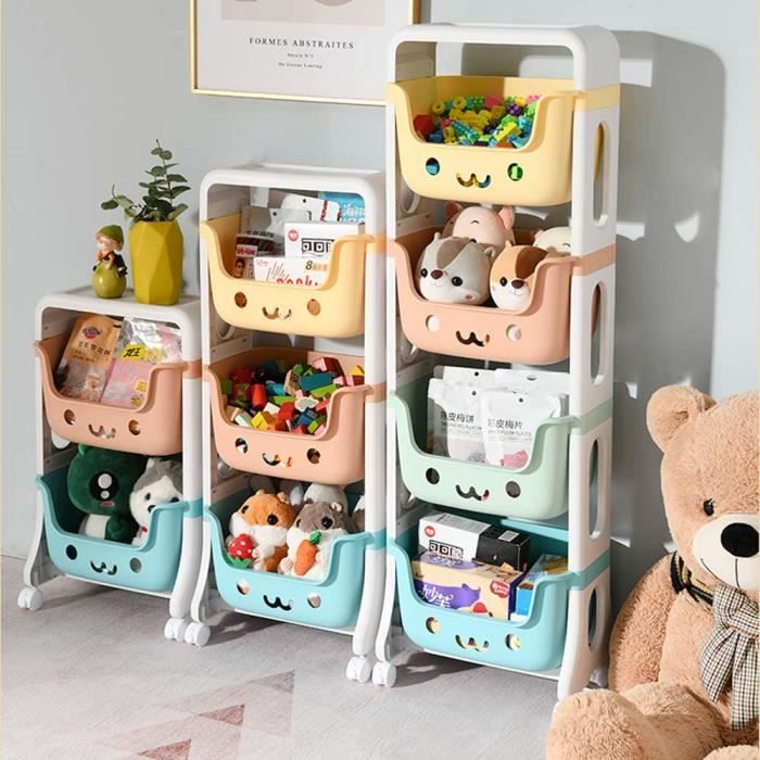 Meuble de rangement étagère pour jouets enfants casiers amovibles