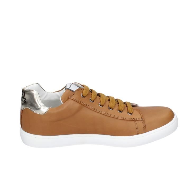 Baskets Sneakers Femme KARL LAGERFELD Marron Cuir Fermeture