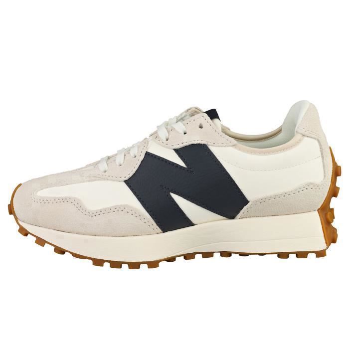 Baskets New Balance 327 Femme Cuir Lacets Navet Blanc